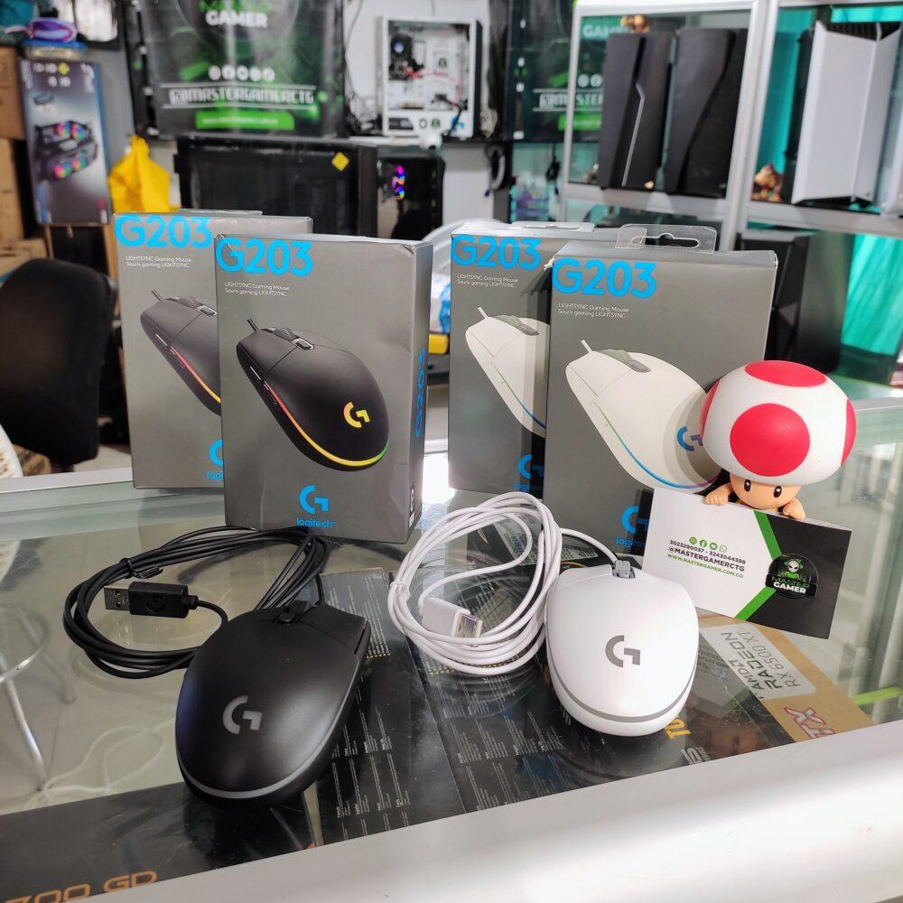 MOUSE LOGITECH G203 - RGB - DPI - 5 BOTONES - NEGRO - BLANCO
