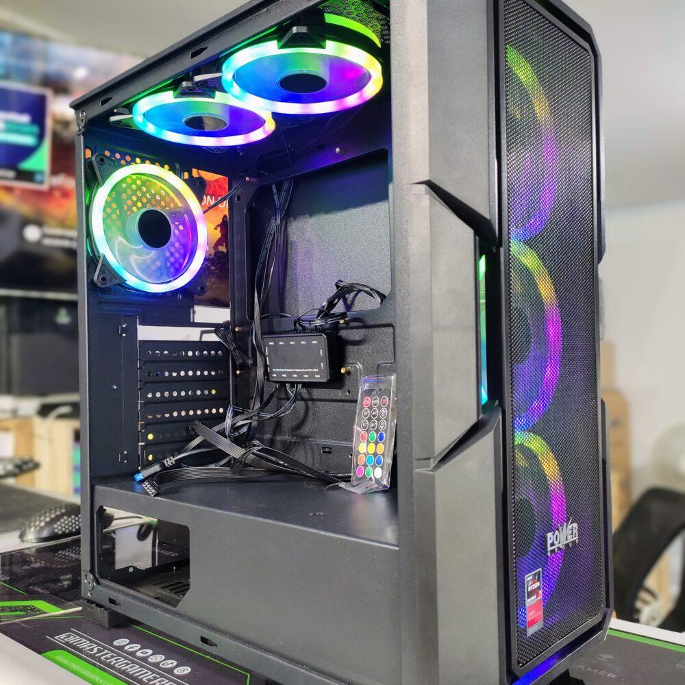 GABINETE Power Group - 6 Fan 120mm (6 rgb ) – ATX – Vidrio Templado