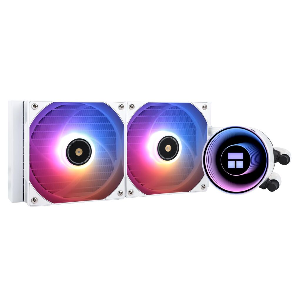 Refrigeración líquida Thermalright Frozen Notte 240 ARGB V2 | AIO 240 mm | Doble ventilador PWM | Compatible AMD AM4 / AM5 e Intel LGA 1851 / 1700 / 1200 / 115X / 2011 | Blanco