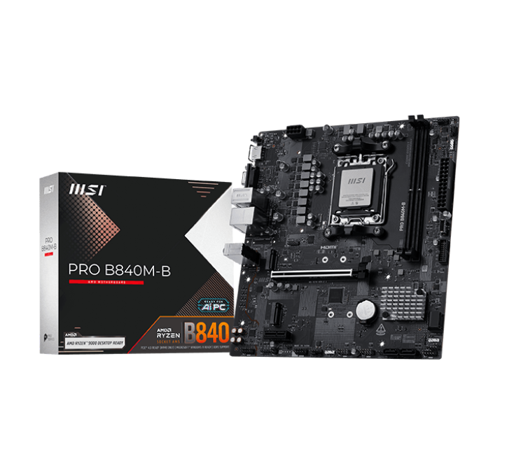 BOARD MSI PRO B840M-B | AM5 mATX | DDR5 | HDMI + DisplayPort | Dual M.2 PCIe 4.0 | USB 3.2