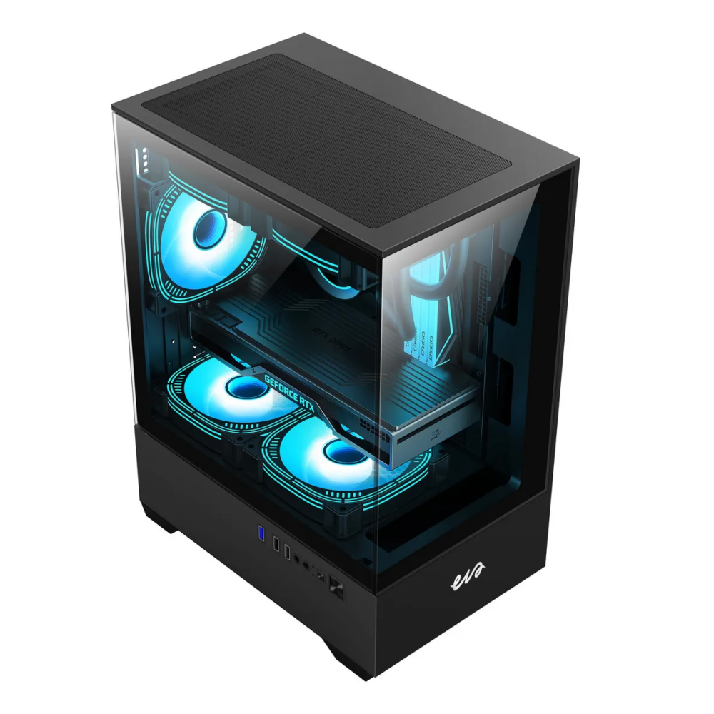 Chasis gamer Cosmic 11M Black | Micro-ATX / Mini-ITX | 3 ventiladores ARGB 120 mm | Vidrio templado | Compacto 295×195×395 mm