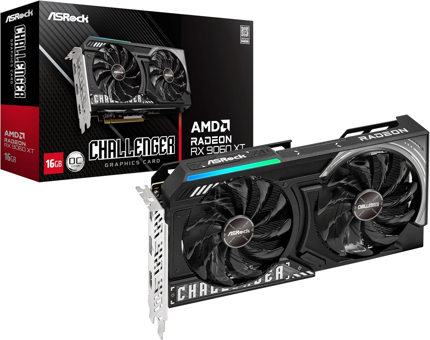 Tarjeta de video ASRock Radeon RX 9060 XT Challenger 16GB